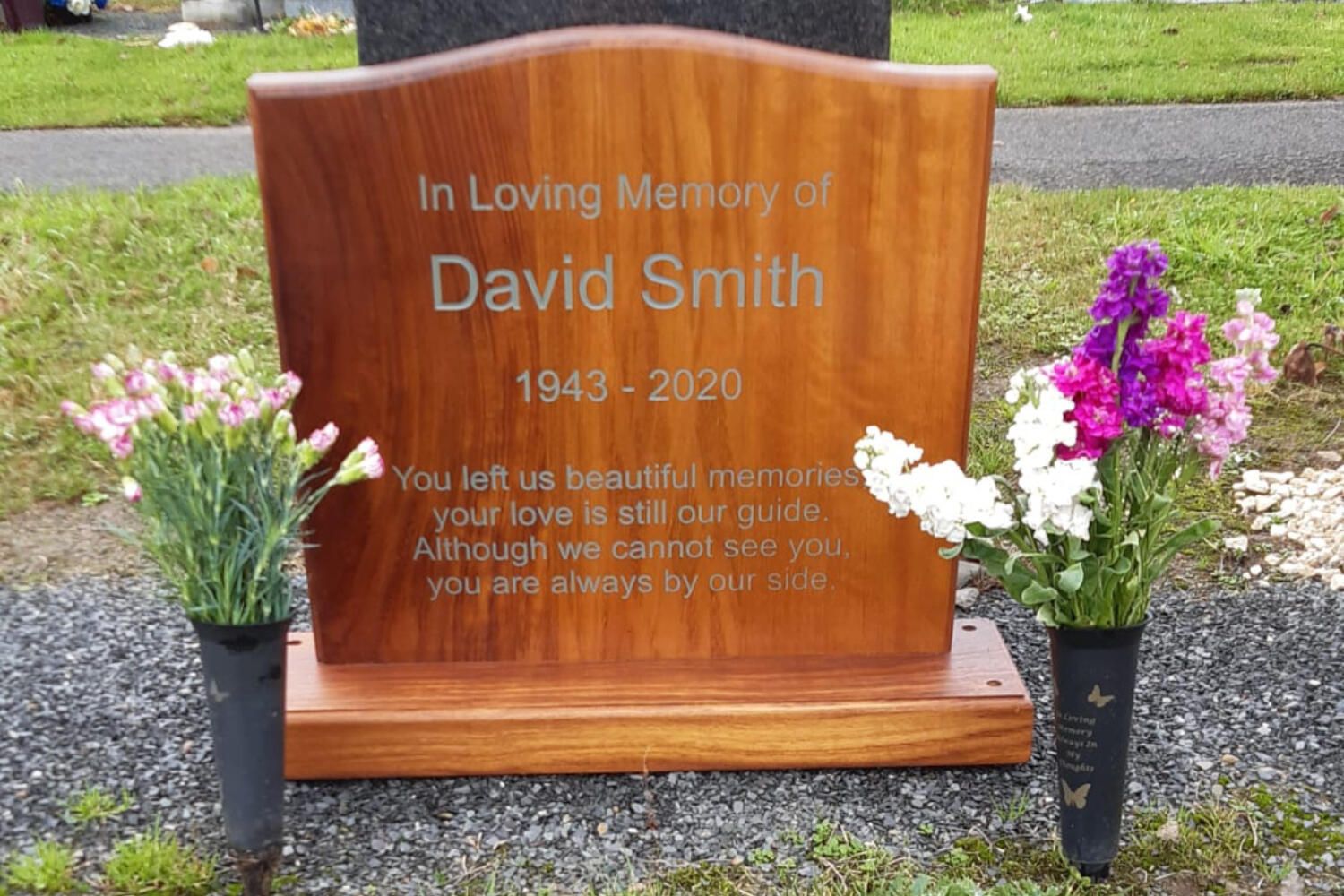 Iroko memorial headstone