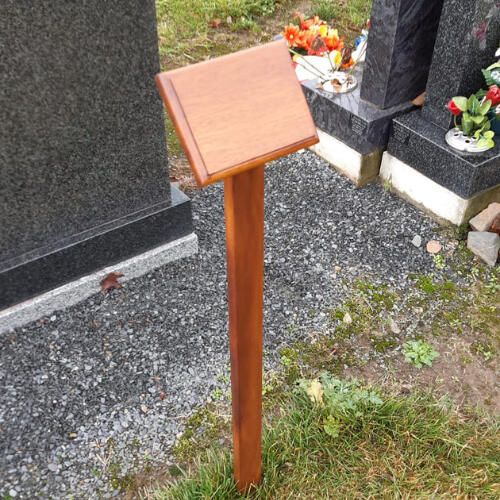 Iroko memorial plaque in a cemetery